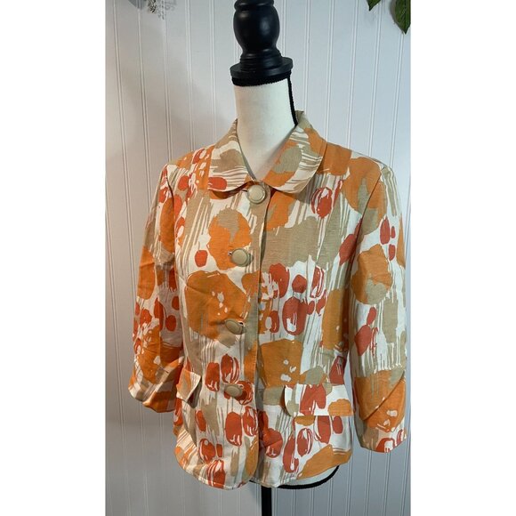Vintage Kasper Essential Sportswear Floral Jacket With Button Front&Pockets Sz8 - Picture 3 of 13